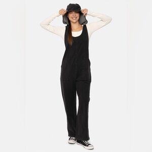 Women’s Black Hooded Overalls